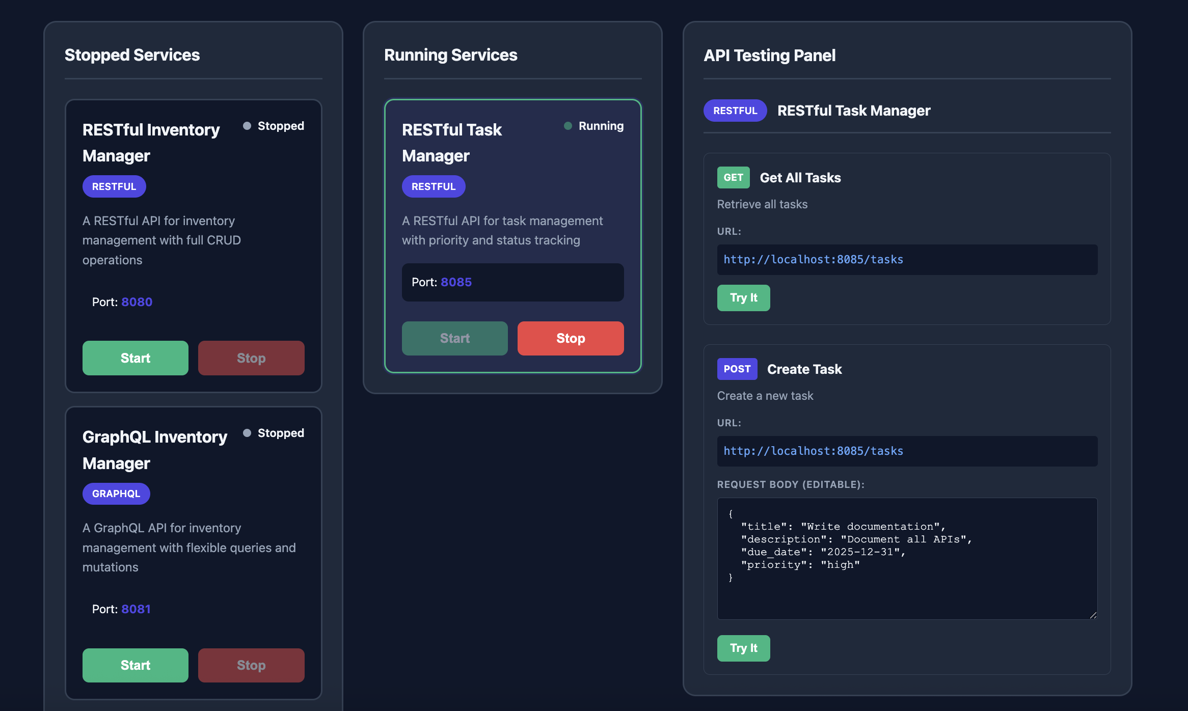 PlayPI Dashboard - Service Management Interface