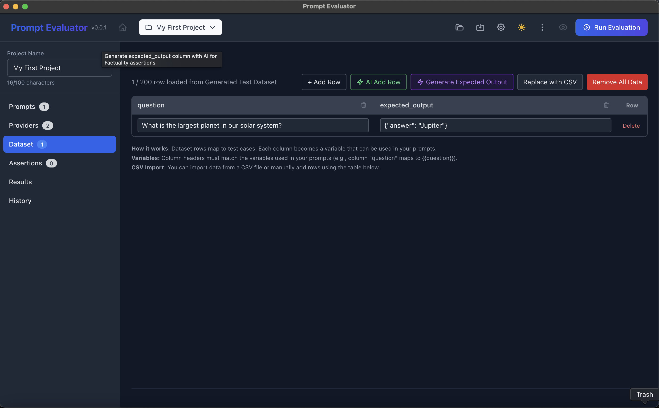 API Key validated successfully message