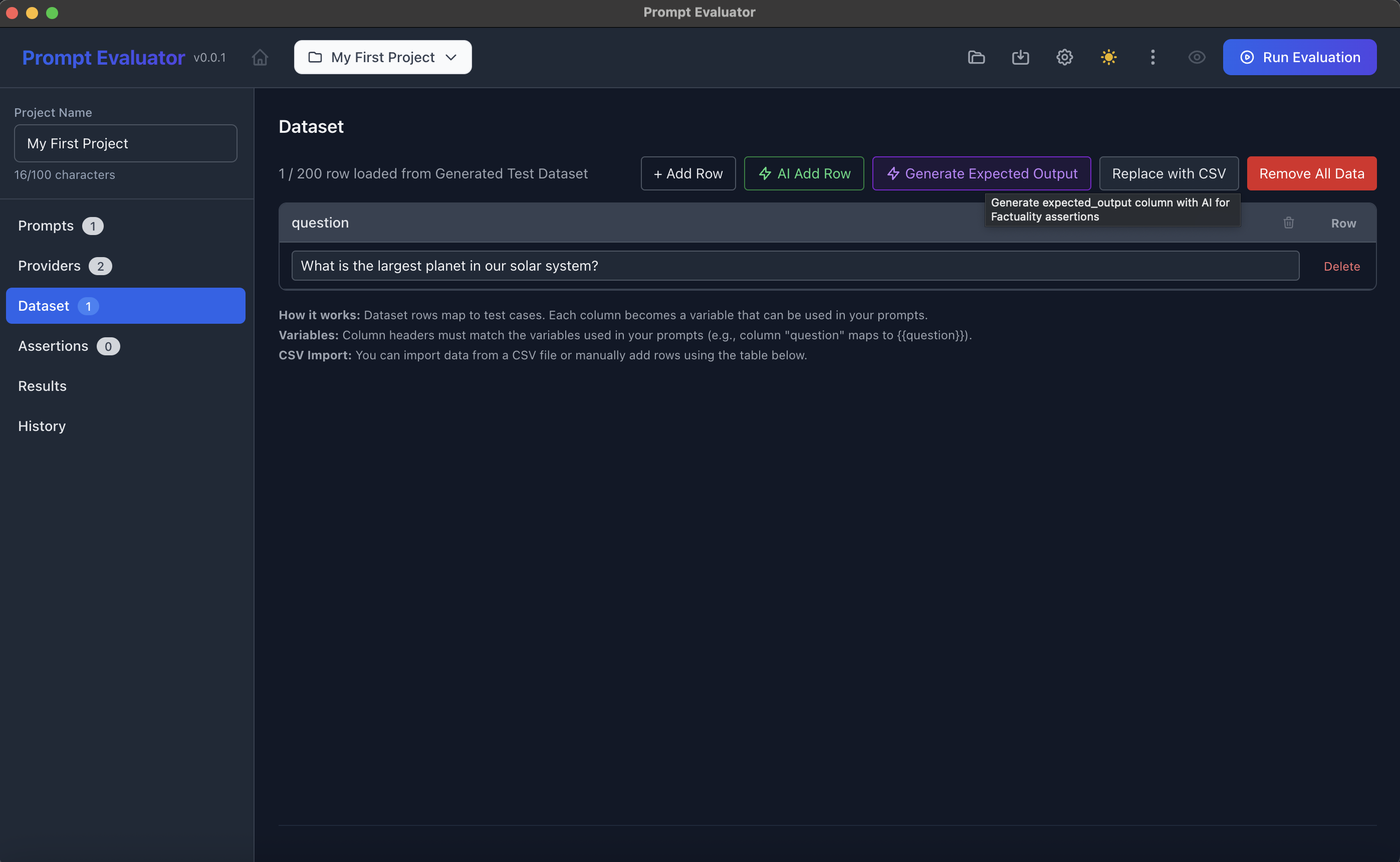 API Key validated successfully message